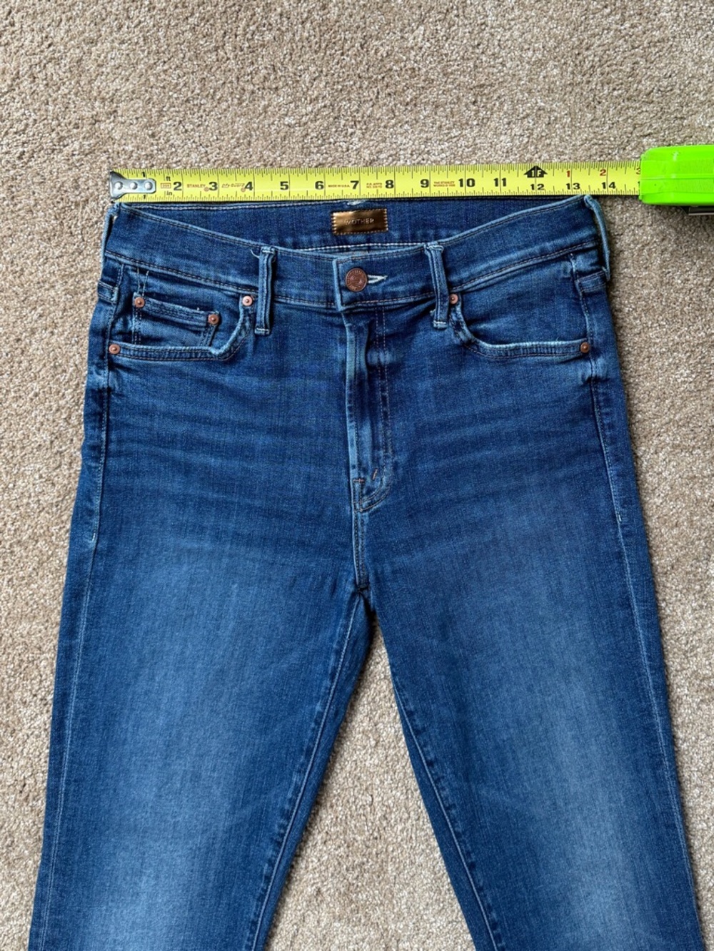 MOTHER The Outsider Ankle High Rise Jeans Blue “Walking on Coals” Size 27 - Picture 8 of 16